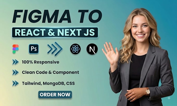convert figma, xd, PSD to responsive react nextjs website