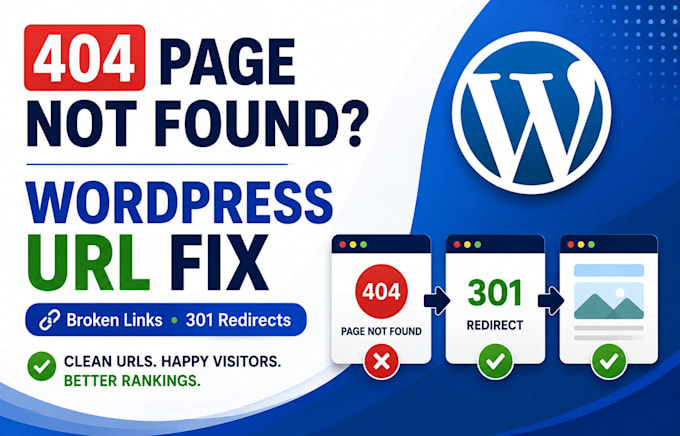 fix wordpress broken links or website urls, 404 errors and 301, redirect issues