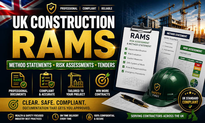 write UK construction rams, method statements, risk assessments and tenders