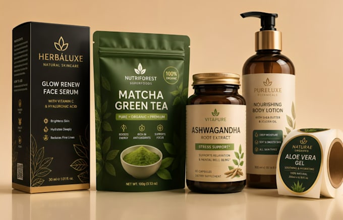 design premium food packaging, food pouch design, product label design
