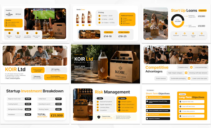 a premium investor presentation or pitch deck