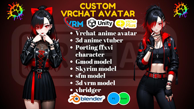create custom vrchat avatar vrchat model anime nsfw vrchat avatar vrchat rigging