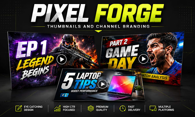 design youtube thumbnails and gaming channel branding