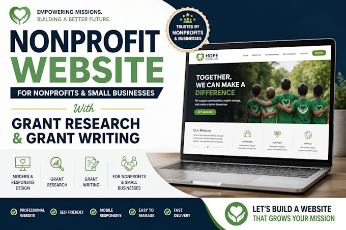 build a nonprofit website with grant writing support