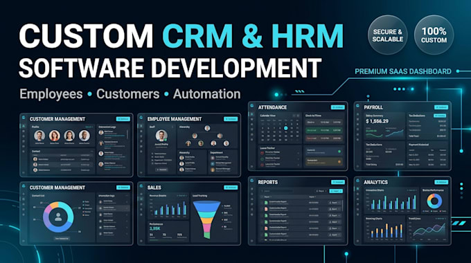 develop custom CRM hrm software for employee and customer management