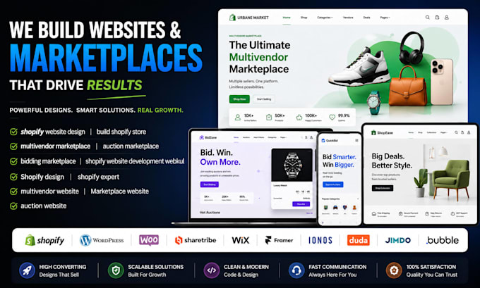 build multivendor auction bidding marketplace shopify website development webkul