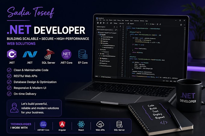 develop a professional asp net core web applications