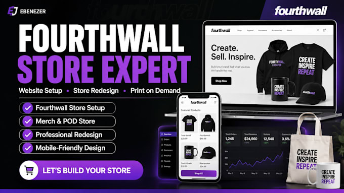 design fourth wall website setup fourthwall store redesign merch print on demand