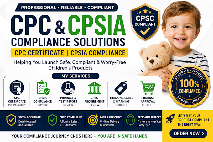 prepare CPC certificate and cpsia compliance for amazon listing