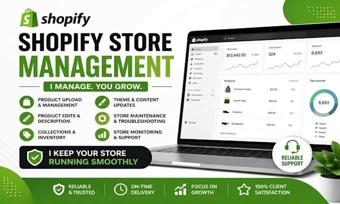 create, edit, and manage  shopify store, shopify website