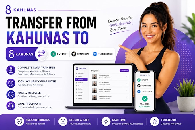 migrate workout programs from kahunas to trainerize everfit and truecoach