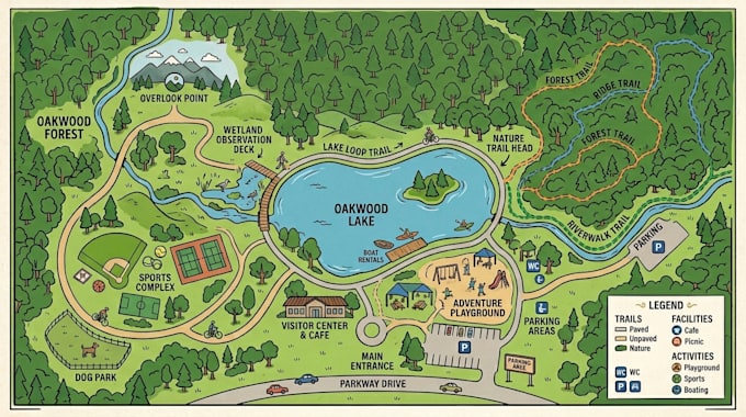 design professional custom campus, school, park and property maps