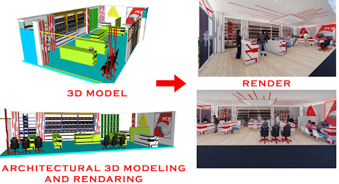 create architectural 3d models in rhino, sketchup, cad to 3d