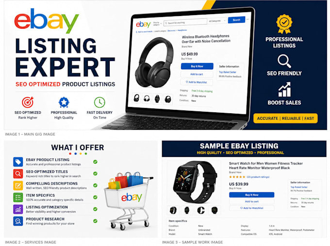 do ebay listing, ebay SEO and ebay product listing