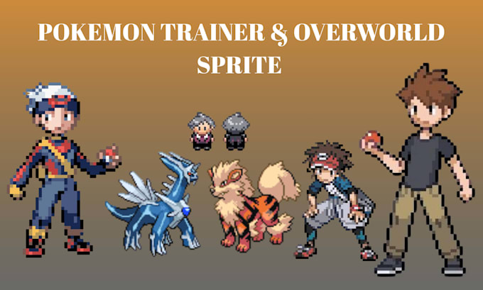 create pokemon pixel art, overworld sprite, fakemon, trainer sprite, game asset