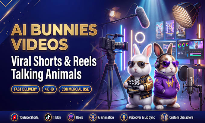 create a realistic ai bunny video with voice and lip sync