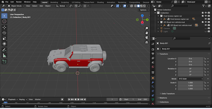 model 3d low poly weapon game vehicle simulator asset stylized car mesh blender
