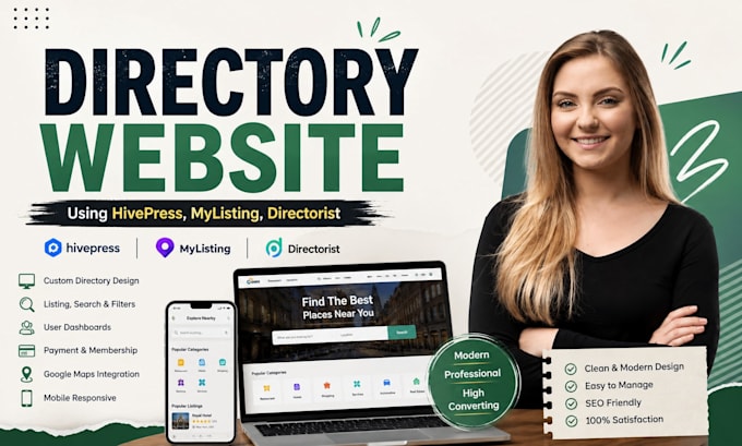 directory website design hivepress, mylisting, listingpro, directorist