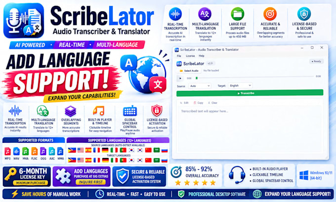 customize audio transcription and translation application