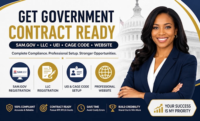 register sam gov, llc, uei, cage code and government contract