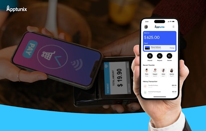 develop flutter nfc fintech app with a wallet and tap to pay