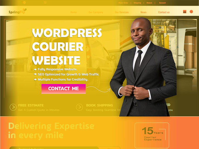 craft a professional courier and delivery wordpress website