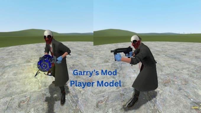 do custom gmod player model and weapon for garrys mod with jiggle bone c hand