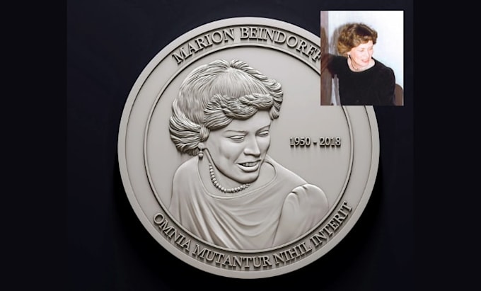 create 3d portrait coin, memorial coin, commemorative medal