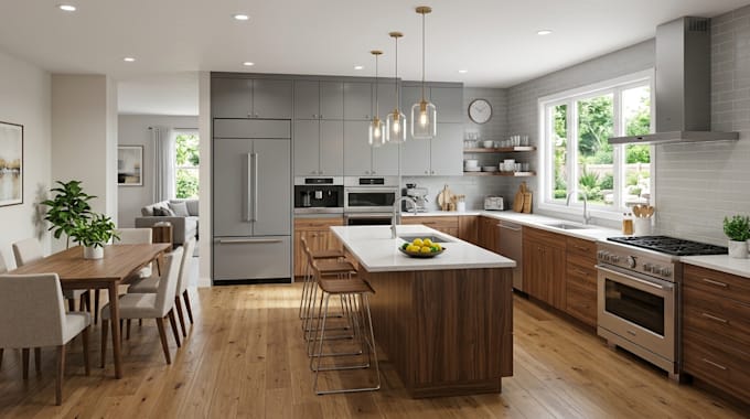 create luxury kitchen interior designs with 3d visualization