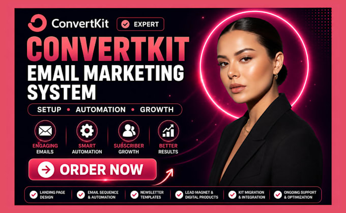 design converkit newsletter kit landing page email sequence kit automation