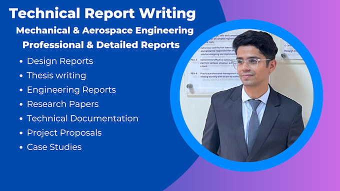 research and provide assistance in aerospace and mechanical engineering reports