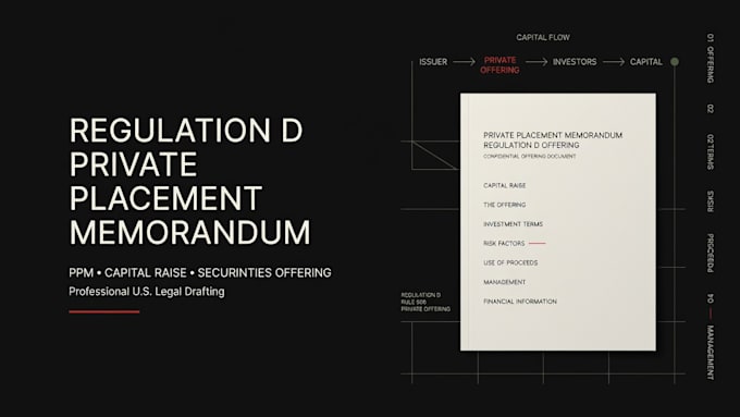 draft a regulation d private placement memorandum ppm for capital raise
