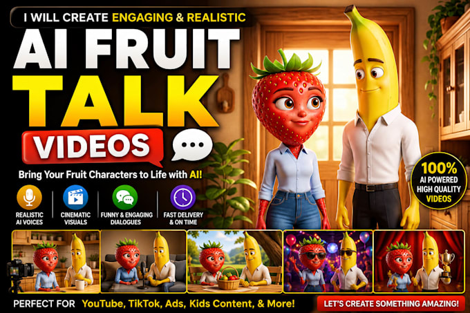 create viral ai talking object and fruit animation tiktok