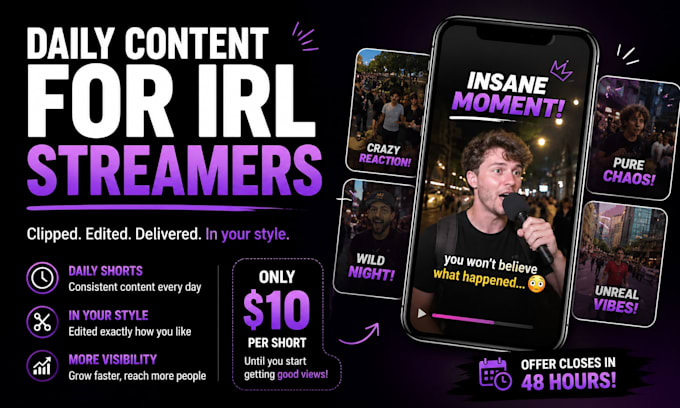 convert irl streams and videos into daily content