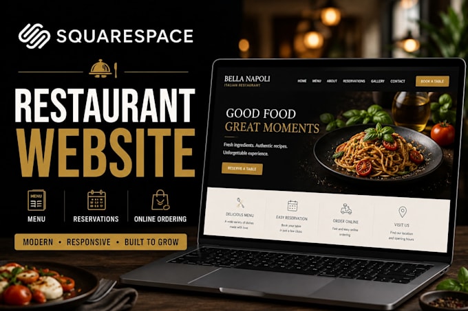 design a squarespace, wix  restuarant and all website