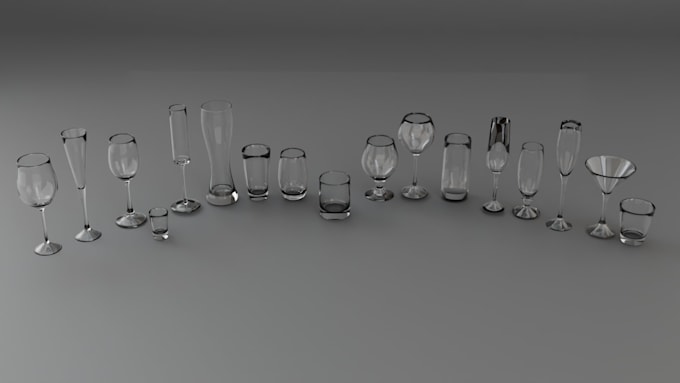create realistic 3d glassware and beverage props