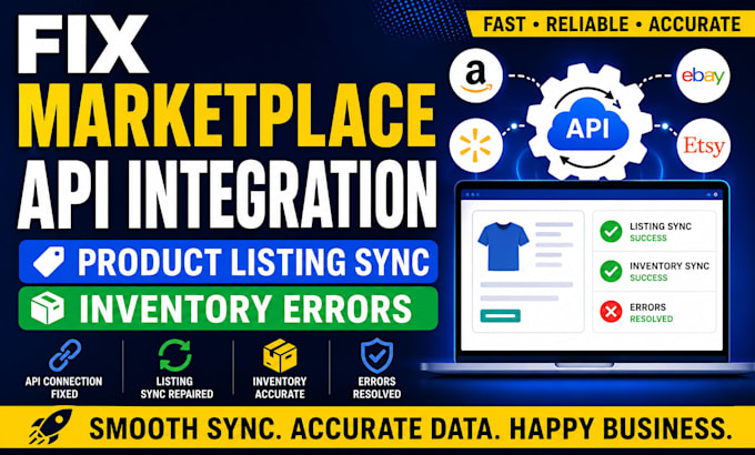 fix marketplace API integration product listing sync and inventory errors