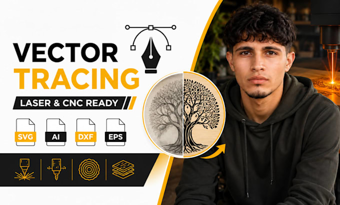 laser engraving vector tracing, convert image to svg, cnc engraving files