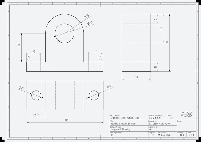create professional 2d cad drawings in autocad or freecad