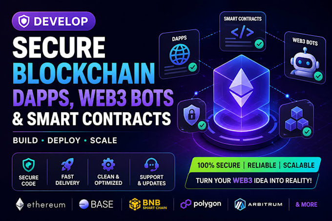 develop secure blockchain dapps web3 bots and smart contracts