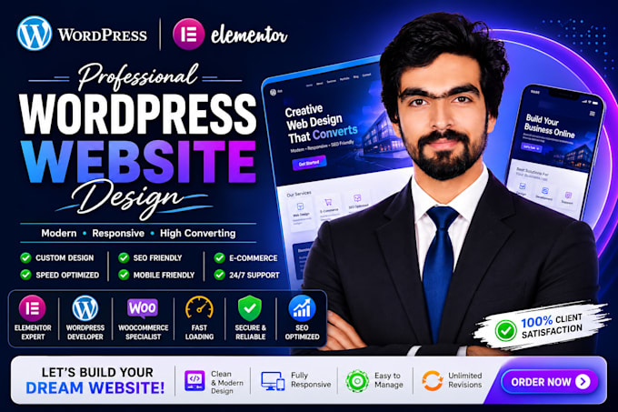 design wordpress elementor woocommerce website