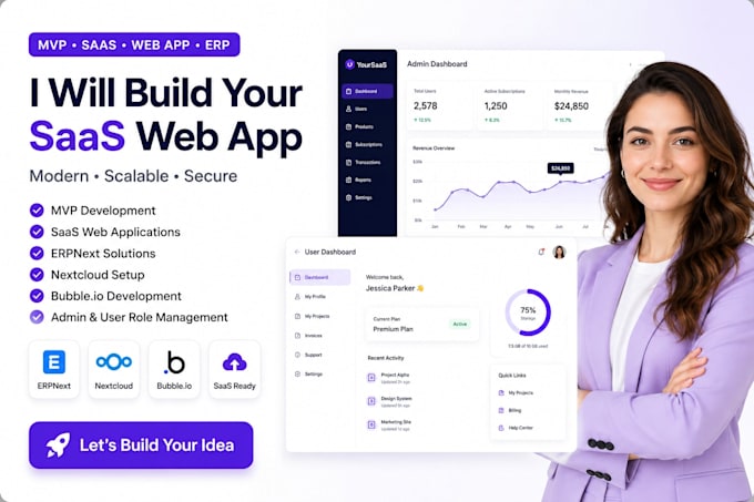 be software developer mvp web app software erpnext nextcloud bubble io developer
