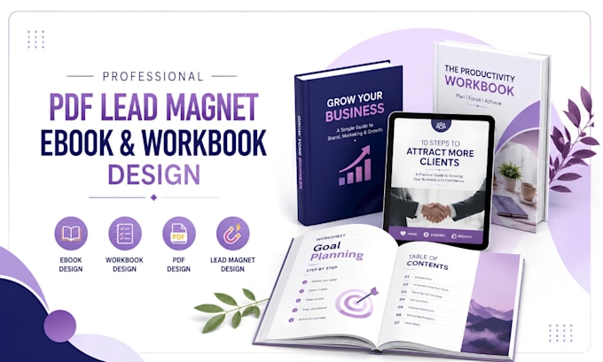 design pdf lead magnet design, ebook, workbook, and pdf design