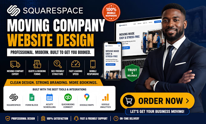 build moving company website squarespace website