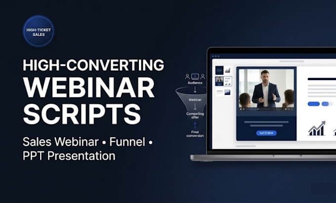 write a high converting sales webinar, webinar funnel and PPT presentation