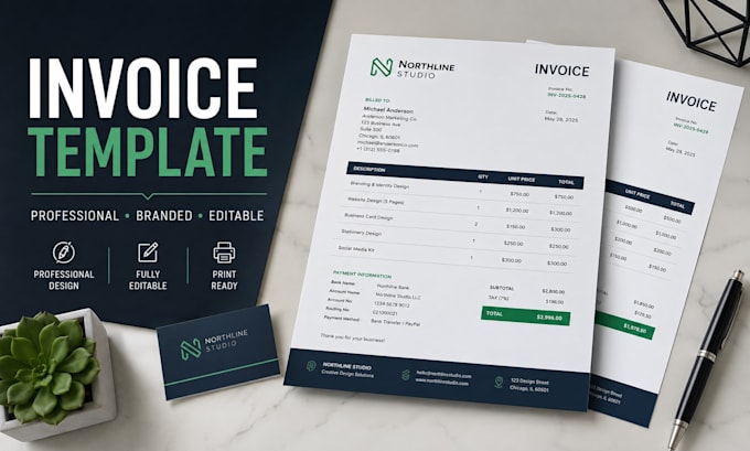 design a professional invoice template for your business