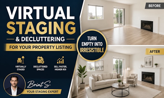 do virtual staging and decluttering for your property listing