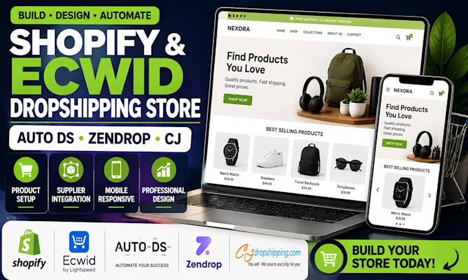 build a high converting shopify ecwid dropshipping store with autods
