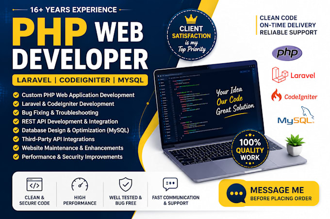 be your expert PHP developer for web application development