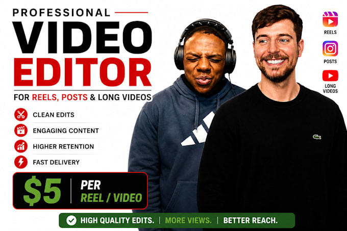 do video and post editing for you